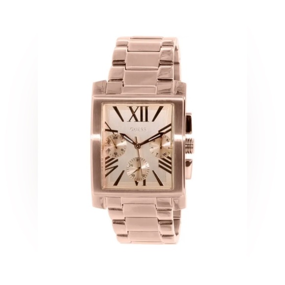 Guess Accessories - GUESS ROSE GOLD TONE,SS, ROMAN #'S DIAL,CHRONOGRAPH CLASSIC WATCH-U0450L3.